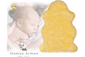 HOLLERT NATURFELLE Baby Lammfell Baby Schaffell Premium Qualität ökologisch gegerbt waschbar Babyfell Supersoft echtes Merino für Kinderwagen Buggy Kinderbett Größe 80-90