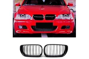 Haoyijiahui E46 Griglia Paraurti Anteriore Nera Lucida per BMW Serie 3 E46 4 Porte (2002-2005), Non Adatta per Modello 2 Porte(For 3er E46 2002-2005)