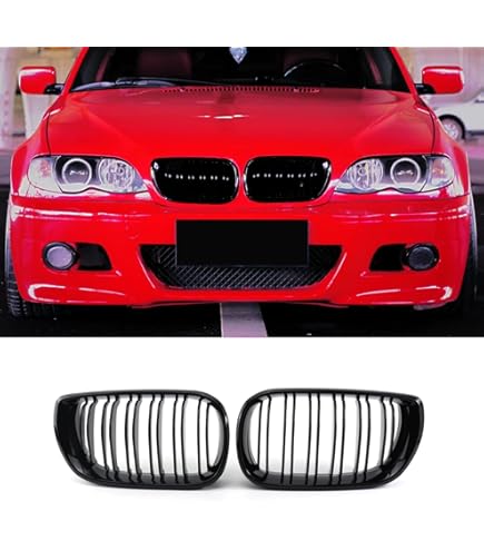Kühlergrill Doppelsteg BMW E46 Schwarz Hochglanz - Für Limousine & Touring 2001-2005