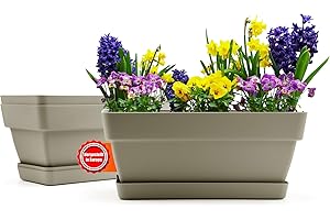 ‎BIGDEAN BigDean 3 Stück Balkonkasten Blumenkasten Balkon 40 cm lang aus bruchfestem Kunststoff in Mokka – Balkon Pflanzkasten für innen & außen geeignet – Made in Europe