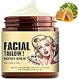 Beef Tallow Skin Care, 100% Natural Tallow and Honey Balm,Pure Tallow Balm,Organic Wrinkle Defense Moisture Tallow Cream for Face, Body(120g)