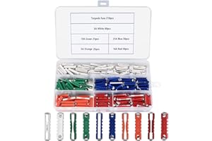 DAJMAIEZ 210 sztuk ceramicznych bezpieczników torpedowych Continental do klasycznych aut europejskich: 5A, 8A, 10A, 16A, 25A. Niezawodna ochrona elektryczna dla Twojego pojazdu.