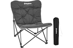 ‎KINGCAMP KingCamp Campingstuhl Lindon Relax Schmetterlingsstuhl Lounge Stuhl Stahl 136kg Slate Grey