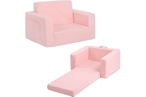 ‎WELNOW Welnow 2-in-1-Kinder-Sofa-Stuhl, umwandelbarer Kleinkind-Stuhl, ausklappbarer Kinder-Sofa, Klappbares Kinderspielsofa mit abnehmbarem Bezug, für Mädchen oder Jungen