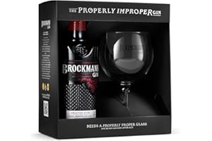 Brockmans Intensely Smooth Premium Gin Gift Set 70cl with Gin Balloon Glass | Crafted with Dark Berries and Noble Traditions,Packaging may vary