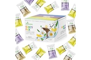 BAMBOEARTH 18 Pack Natural Foaming Hand Soap Tablets - Antibacterial Soft Moisturizing Handwash Tab Refills - 1 Tablet = 9 Oz Liquid Wash Foam Handsoap - Eco-Friendly Softsoap Refill Tabs (Variety)