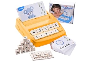 FORMIZON Juego de Alfabetización, Alfabeto y Números Rompecabezas Letras Inglesas Ortografía Aprendizaje Matemáticas Conteo Juegos Educativos Preescolares Juguetes para Niños 3-8 Años (Amarillo)