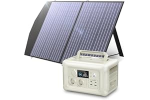 ALLPOWERS R600 générateur solaire avec panneaux solaire pliables de 100W, 299Wh batterie LiFeP04, Chargement rapide sans fil 15W, fonction UPS, Entrée maximale de 400W, camping, fête, voyage, jardin