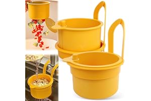 KOVSGQ Sieb für Spülbecken Abflusssieb Küchenspüle Waschbecken Sieb Waschbeckensieb Hängendes Abnehmbarer Snap Button Siebkorb für Spülbecken Aufhängen Waschen Organizer in Küche 2Stk(Gelb)