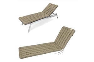 ‎HAVE A SEAT LIVING HAVE A SEAT Living - Sonnenliege Auflage 200x60 cm - Bequeme Gartenliege Auflage, 8 cm Dick - Waschbar bis 95°C, Orthopädisch, Wetterfest - Made in Germany (200x60 cm, Goldbraun)
