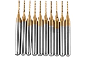 LIEBEWH Set di Frese 10 Pezzi, Frese 1 Mm in Tungsteno, Frese 1 Mm, Frese 1 Mm, Frese in Metallo Duro 1 Mm, Frese per Incisioni, Fori di Perforazione, 3,175 Mm X 1 Mm