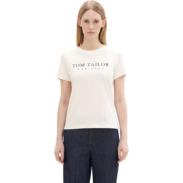 TOM TAILOR Denim 1036550 T-Shirt, 10348-Gardenia White, XS