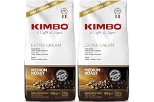 Kimbo Extra Cream Espresso Coffee Beans 2x1kg, Pack of 2
