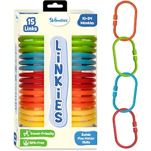 Skillmatics Connectable Learning Link Toy for Toddlers – Fun & Educational Snap-Together Toy for Fine Motor Skills, Hand-Eye Coordination & Early Learning, Gift for Ages 10–24 Months, Set of 15 Links