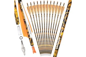 HNZMDY Bulloni per Balestra 16 Pollici 17 Pollici 18 Pollici 20 Pollici 22inch Frecce della Balestra con Moon Nocks e Punte Rimovibili Frecce in Carbonio per la Caccia con L'Arco