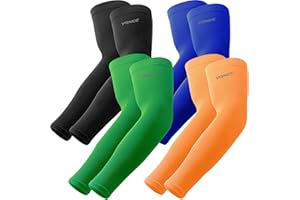 YQXCC 4 Pairs UV Sun Protection Arm Sleeves - Tattoo Cover Up - UPF 50 Sports Compression Cooling Sleeve for Men & Women