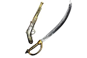 JOYIN 71,1 cm Piratenschwert und 40,6 cm Piratenpistolen-Set, Halloween Kostümzubehör, das perfekte Accessoire für Kinder & Erwachsene zum Piratenkostüm