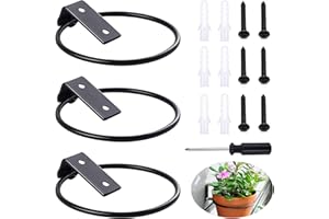 GIAK Blumentopfhalter Wand Pflanzer Rack Halterung Wandhalterung Blumentopfhalter Ring 3er-Set Wandmontage für Hausgarten Balkon im Freien Blume Pflanze Topf Kleiderbügel