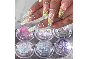 GZSYY Nagel Glitzer Pailletten Laser Nagel Pailletten 6PCS Holographic Glitter Nägel Glitzer für Nägel