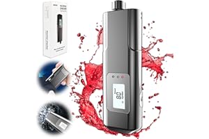RoserRose Alkoholtester Polizeigenau, Alkoholtester, Promillemessgerät, Breathalyzer mit Digitalem Farbigem LCD-Anzeige, Hochpräziser Promillemessgerät mit Glashammer für exakte Alkoholmessung