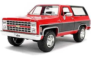 Jada Toys Just Trucks 1:24 1980 Chevrolet Blazer K5 Die-cast Car Red/Black, Toys for Kids and Adults