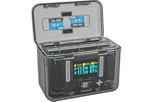 SYMIK Insta 360 X4 Caricabatteria per Insta360 X4 Accessory, Schermo OLED da 30 W Custodia di ricarica intelligente a due vie per batteria Insta360 X4, hub caricabatterie rapido mostra il livello