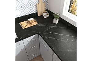 HotDecor Vinilo Marmol Para Encimera De Cocina Papel Pintado Autoadhesivo Negro Vinilo Adhesivo Muebles Cocina Lavable Papel Tapiz Autoadhesiva Para Negro Muebles Vinilos Armarios 40cm x 200cm