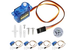 FLLYVLY Kit di 5 Micro Servo Motori 9G SG90, Motori Servo Compatibili per Modellismo RC, Elicotteri, Aerei e Robot, Servomotori Miniaturizzati ad Alta Prestazione, Facili da Installare e Utilizzare