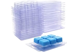DBOO Wax Melt Molds 6 Cavity Resuable Clear Empty Plastic Wax Melt Clamshells Square for DIY Candle Soap Making (15)