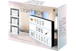 GATE 35 A4 Cinematic Light Box Sign - 105 Letters and Colour Emojis - USB or Battery Operated - USB Cable Included - Vintage Cinema LED Sign
