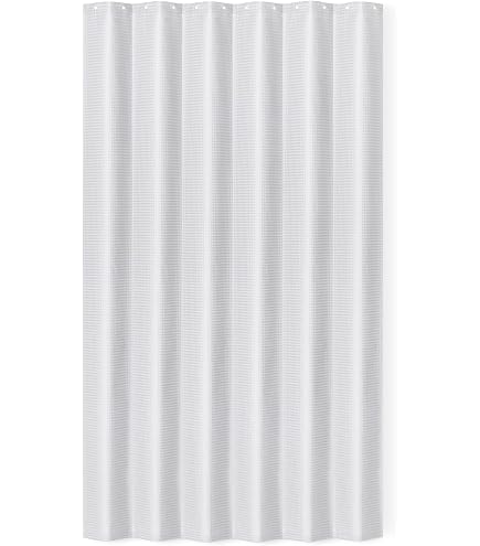 Conbo Mio Tenda Da Doccia Con Fodera A Scatto E Anelli - 180x188 Cm | Striscia Bianca | Lavabile Antiruggine