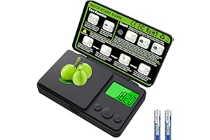 RUBESSIA Taschenwaage, 1000 x 0.01g Digitale Taschenwaage, 7 Einheiten Präzisions Mini Küchenwaage, kleine Digitalwaage Feinwaage Goldwaage Münzwaage, Multifunktion für Schmuck, Küche, Kräuter, Tee, Kaffee