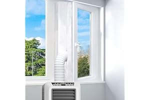 TEFOLA Junta de aire acondicionado para ventanas, 400 cm, para dispositivos de aire acondicionado móviles, sin taladrar, para colocar en ventanas, claraboyas, ventanas con bisagras, sellado de ventanas, aire