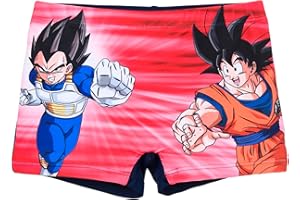 Dragon Ball Z Bañador para Niño, Shorts de Baño Bañador de Natación Infantil, Tallas 4 a 10 Años