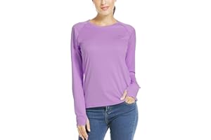 WILLIT T-shirt à manches longues pour femme UPF 50+ Protection solaire SPF UV T-shirt Rashguard T-shirt de course pour la randonnée, la course, la pêche, séchage rapide, léger