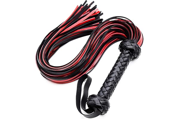 Cravache d'équitation en cuir rouge 76,2 cm
