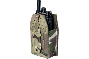TOPTACPRO Fondina radio tattica Molle Radio Pouch Supporto radio universale per Walkie Talkie Motorola BaoFeng UV-5R BF-F8HP Custodia regolabile per caricatore fucile(Multi-camo)