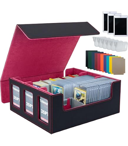 Scatola Portaoggetti Per Mazzi Di Carte, Organizer Da Trasporto Per Giochi Da Collezione Per Oltre 160 Carte Nera 87963759