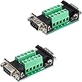 Jienk 2pcs DB9 Male to Female Terminal Breakout Board, RS232 D-SUB Serial to 9pin Port Terminal Block Gender Changer Connector