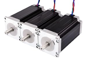 STEPPERONLINE NEMA 23 Motore passo-passo 3Nm 4.2A 4 fili Albero da 10mm per lastre di fresatura CNC Plasma, Pacchetto di 3