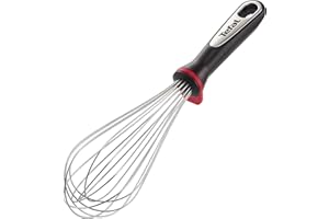 Tefal Ingenio INOX Fouet Acier Inoxydable, INOX, Noir, Rouge 35,15 x 9,2 x 7 cm K1181714