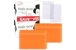 HPBAGGY Jabón de ácido kójico, Natural Kojic Acid Soap, Lightening Soap, Adecuado para eliminar pecas y unificar el tono de la piel, Jabón hecho a mano, 2x65g
