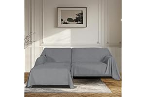 BellaHills Waterproof Sofa Cover Corner Sofa I Shape Sofa Cover Couch Cover Couch Throw 1/2/3 Seater Sofa Protection Sofa Throws Couch Protector Sofa Covers for Dog Cat (Grey, 180230 cm x 180279 cm)