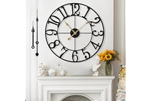 Mee 2ou Horloge Murale Design Moderne et Vintage, Silencieuse sans Tic-Tac, Grande Horloge Murale Géante XXL, Disponible en 40 cm, 47 cm, 60 cm, 80 cm, 100 cm, Idéale pour Le Salon Cuisine Bureau