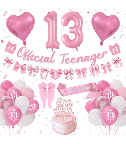 Set di decorazioni per il 13° compleanno per ragazzi e ragazze, 24 palloncini con coriandoli
