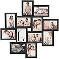 SONGMICS Picture Frame Collage for 12 Photos in 4x6, Picture Frames, Photo Frame Set, Glass, Assembly Required, Wall-Mounted, Family Photos, MDF, Ink Black RPF22BK