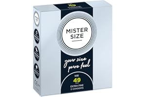 MISTER SIZE 49mm Ultra-Sensitive Condoms for Men - Extra Thin, Extra fine, Extra lube/Made from 100% Natural Rubber Latex in Your Size XS - S/Real Feel Pack of 3