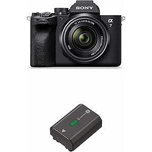 Sony Alpha ILCE-7M4K Full-Frame Hybrid Camera 33MP Interchangeable-Lens Mirrorless Camera|28-70mm Digital Zoom|4K 60P Video Recording|Real-Time Eye AF Rechargeable Battery(NP-FZ100) - Black