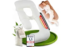 Ellphie Seitenschläferkissen XL, Schwangerschaftskissen, Stillkissen, Memory Foam Füllung, Wechselbezug 100% Baumwolle, Kuschelkissen, Lagerungskissen, Viskosebezug, Pregnancy Pillow, braun