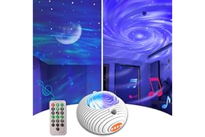 HIGOYXP Proiettore Galassia Proiettore Aurora, Proiettore Stelle Soffitto con 56 Effetti di Luce e 5 Rumori Bianchi, Proiettore di Luce Notturna per Bambini Adulti, Regalo di Compleanno di San Valentino